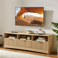 Fluted TV Stand with Storage Drawers and Open Shelf W453420