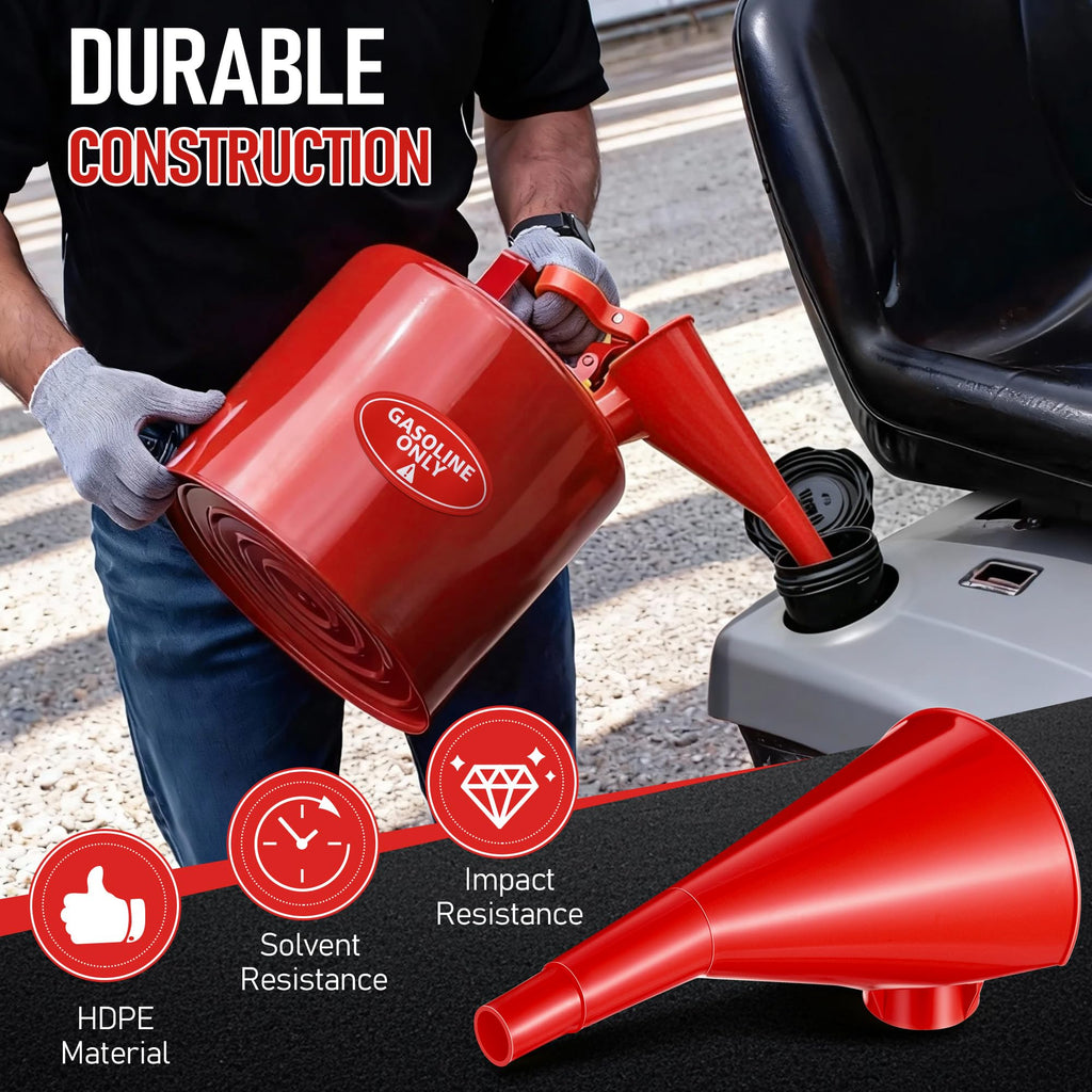 Plastic Gas Can Funnel Red 1 Pack N6345
