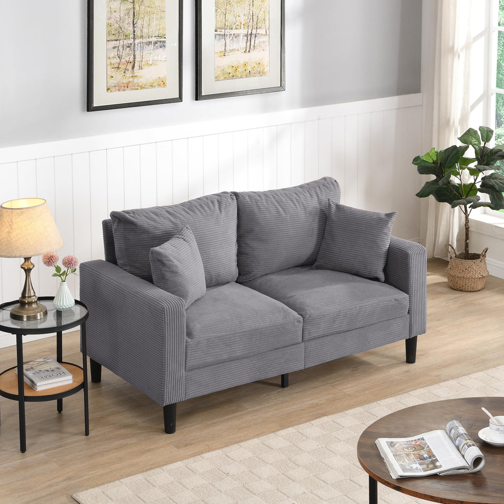 Light Gray 2-Seat Upholstered Loveseat Sofa E888197