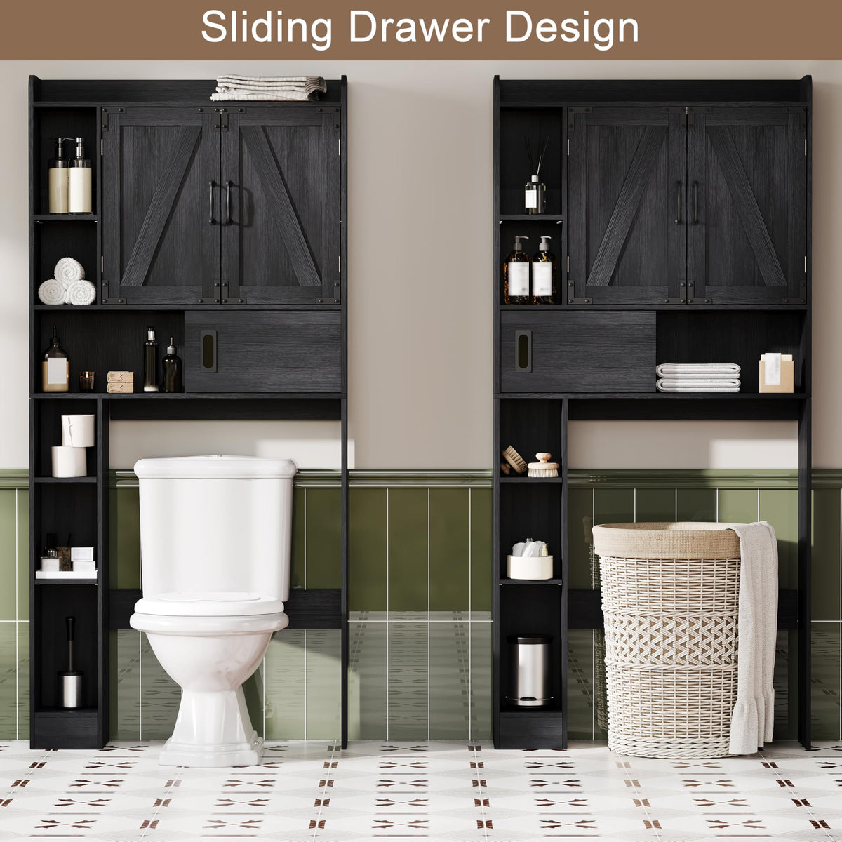 Over The Toilet Storage Cabinet with Sliding Door K23204