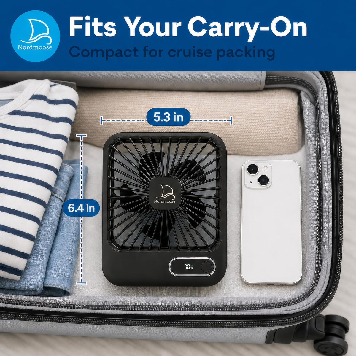 Portable USB Rechargeable Fan with Magnetic Hook C165896